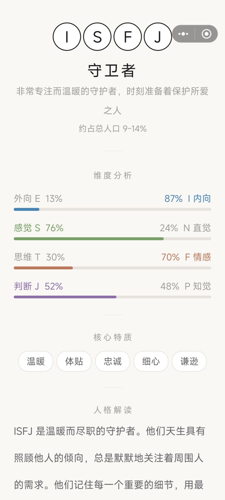 ISFJ:专注而温暖的守卫者截图