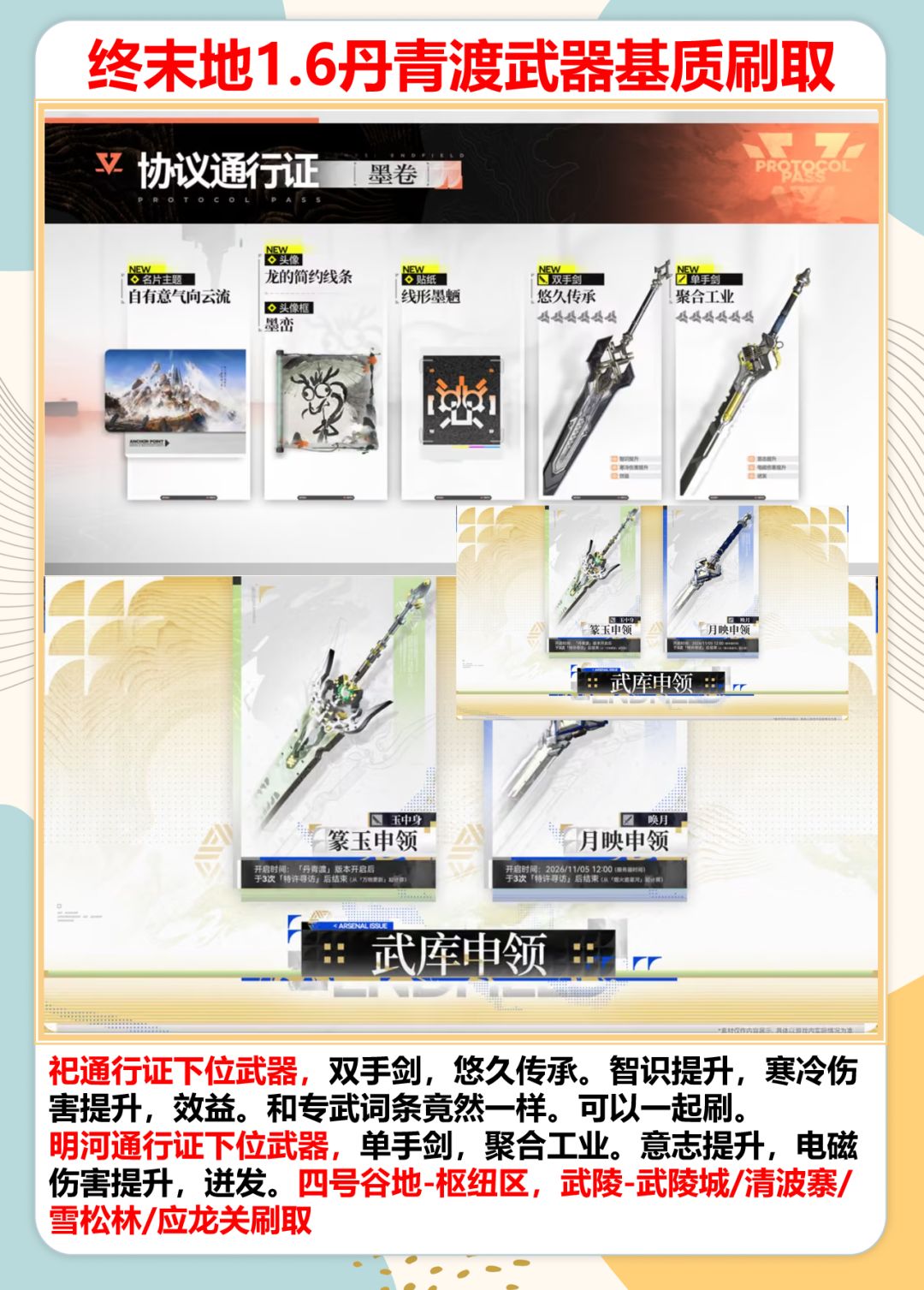 终末地1.6丹青渡基质刷取地点,祀,明河 2