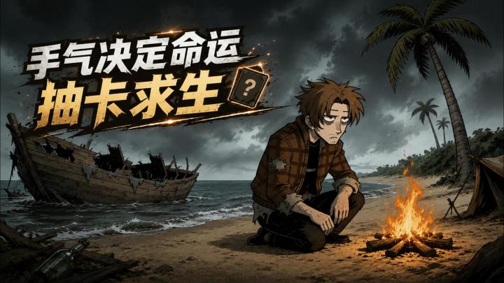 别的生存游戏砍树挖矿，这里只需要抽卡？荒岛抽卡求生！截图
