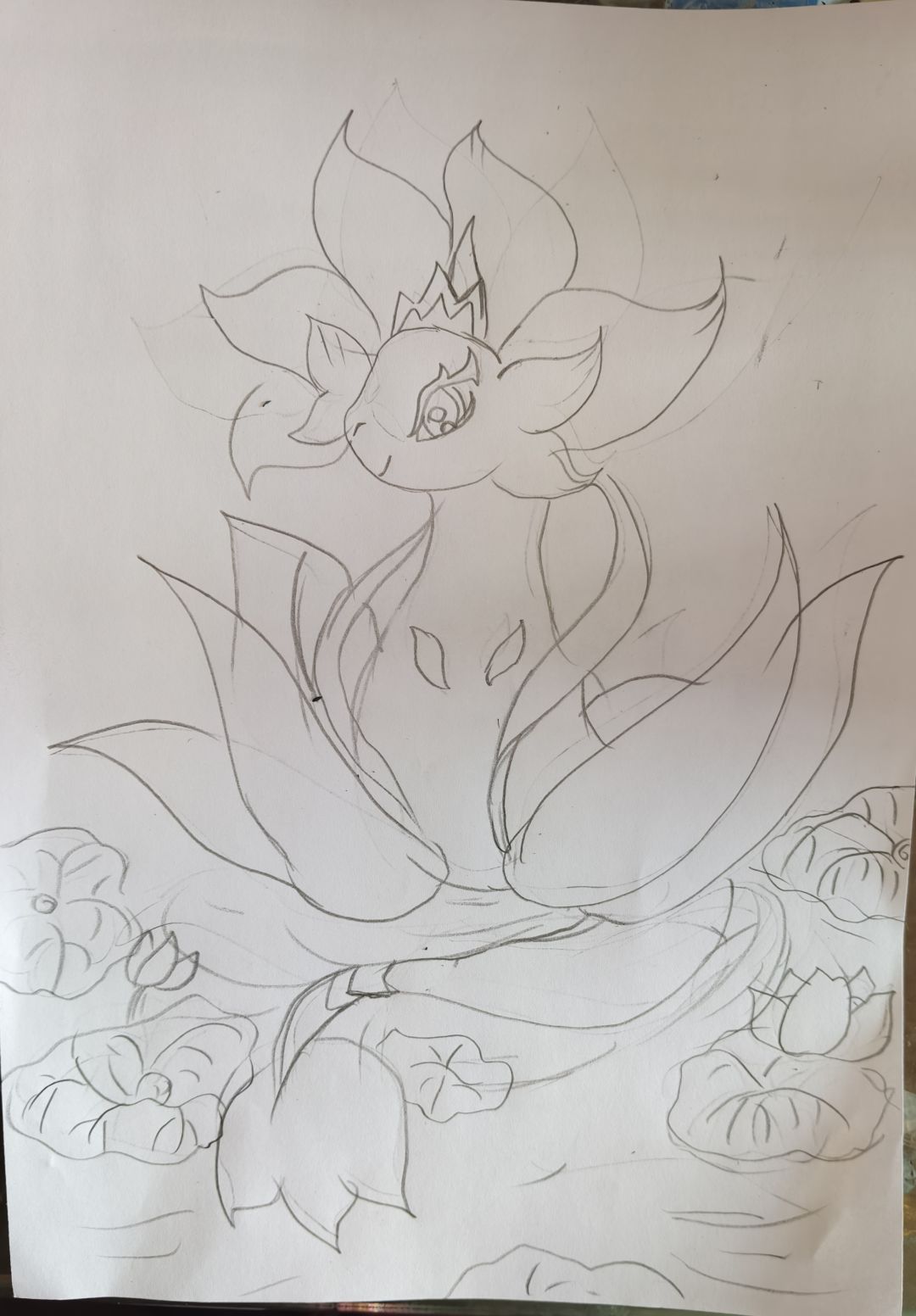 幻兽帕鲁正式版帕鲁，沁莲龙绘画。 2