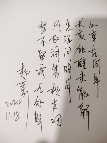 半夜睡不着，来写首诗词吧。