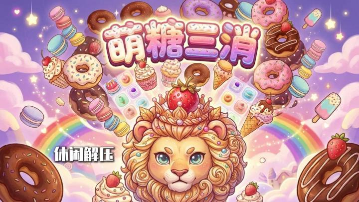 《萌糖三消》甜品王国开张，用奶油枪和蛋糕炮轻松清场截图