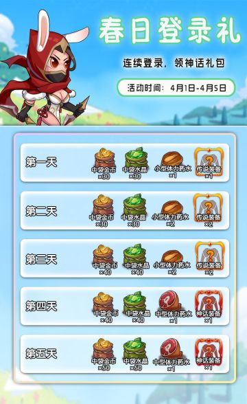 【福利活动】宝箱春日登录礼，神装道具等你领！