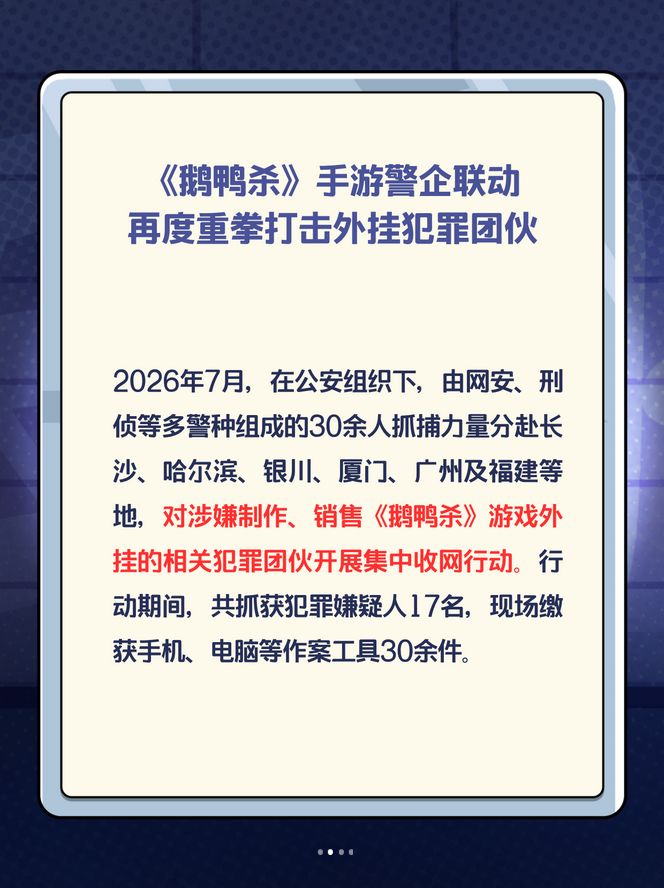 17人落网!鹅鸭杀跨省打击外挂 2