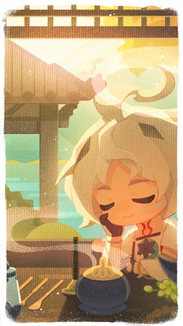 明媚的阳光落在寻香行身上，虽然双目无法视见多彩的世界，但他仍惬意地享受着曜日的温暖。寻香行闭上眼睛，多希望这段美好又平和的时光，能如同香炉里飘出的袅袅莞香一般经久不散~
 
寻已经不记得自己有多久没有沉淀思绪，静心坐在桌前素手调香了。
新香的原料皆来自庭院，它们有着与外界之物相似的轮廓，却又有着截然不同的本质。
平心而论，寻也不知道调制出来的这一味新香香味如何，他只是凭借缥缈的感觉择取顺应心意的原