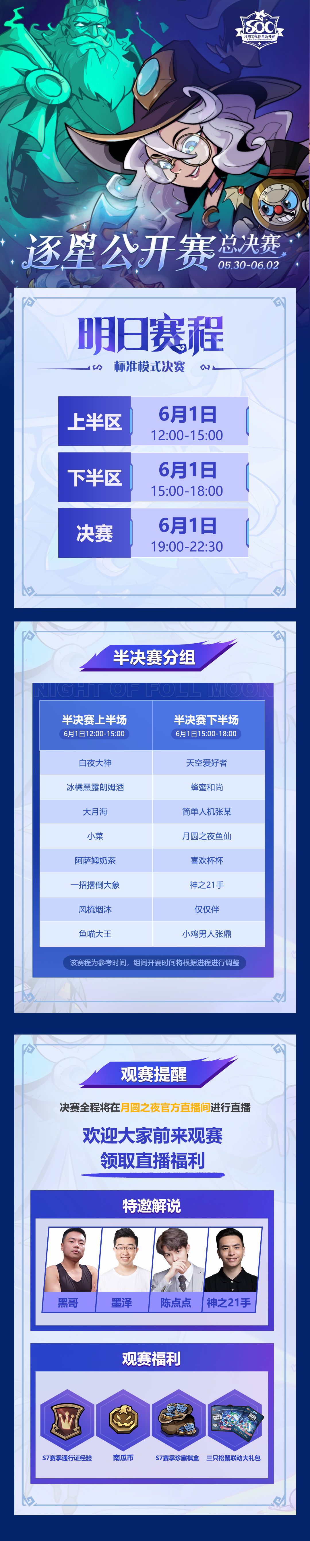 《月圆之夜》逐星公开赛今日战报&明日赛程 2