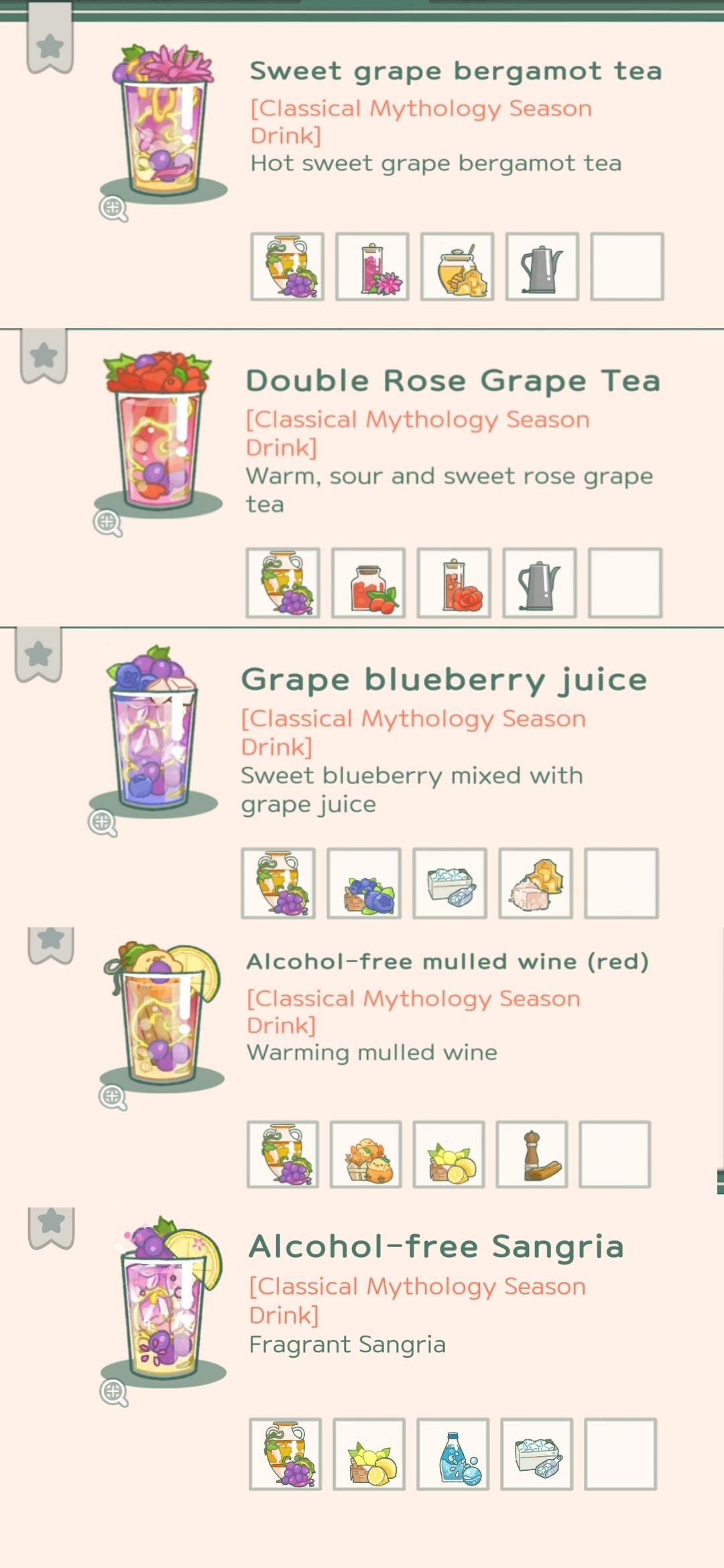 季节饮品配方 1