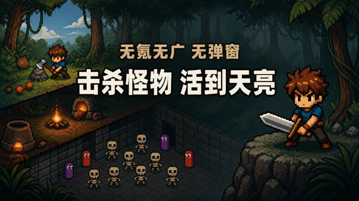 2D单机像素风RPG手游,聪明的玩家已经避开怪物“苟”到最后了!截图