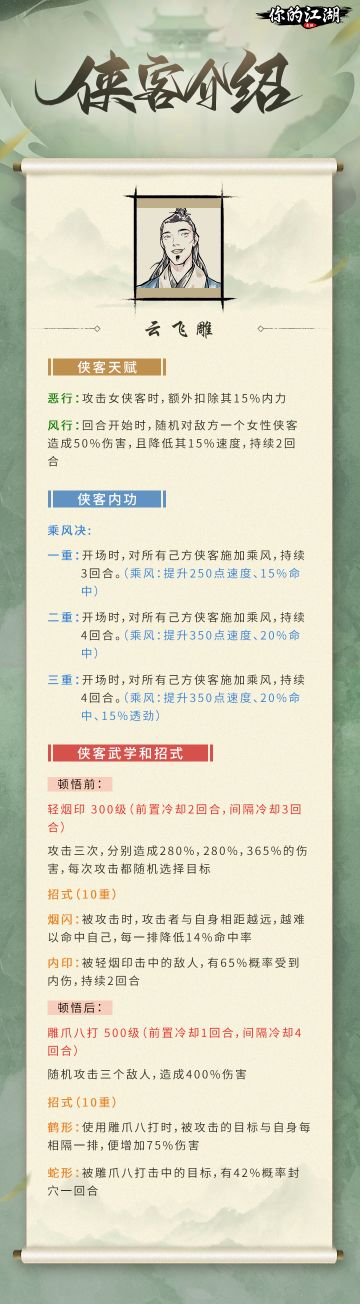 侠客信礼贰 | 飞天雕爪——云飞雕