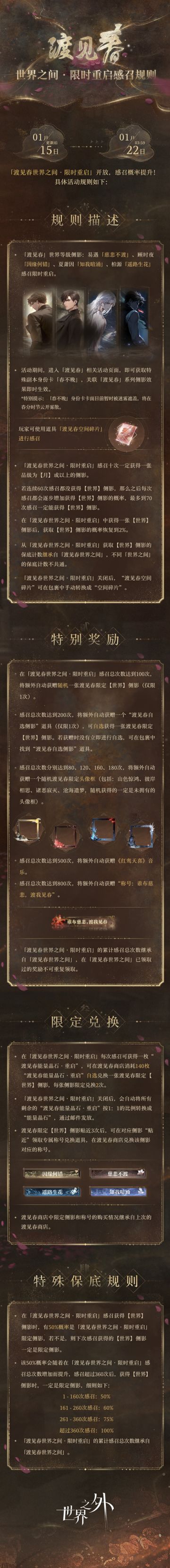 〓「渡见春世界之间 · 限时重启」感召规则