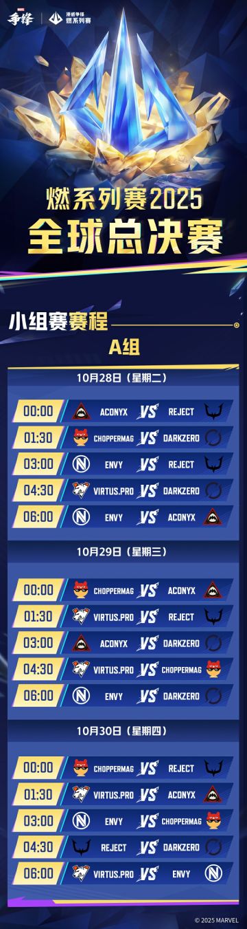 “燃”系列赛全球总决赛小组赛赛程一览！