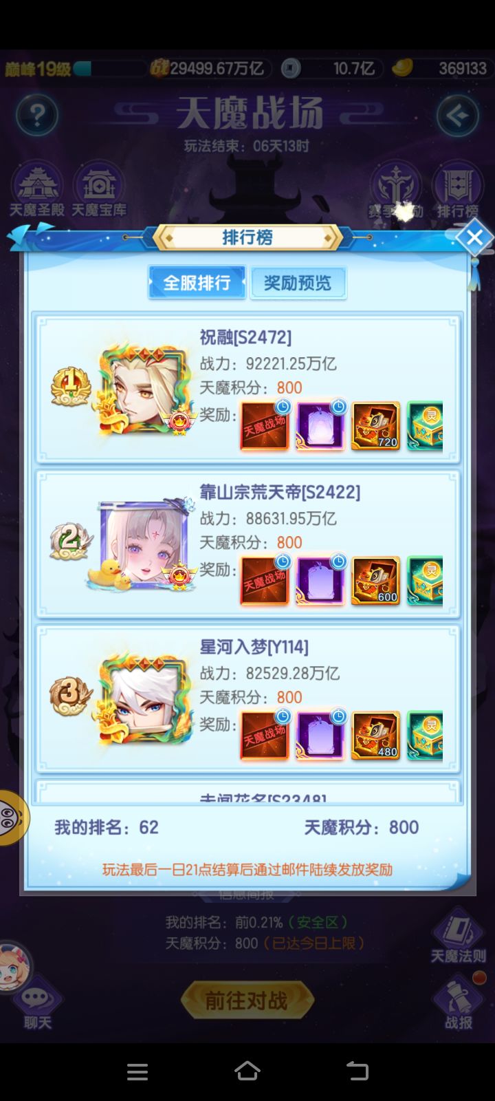 这个排行榜是按战力排的啊截图