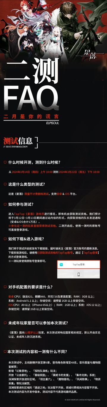 队长！关于二测的事情如果你还有疑问，请阅读这篇FAQ。