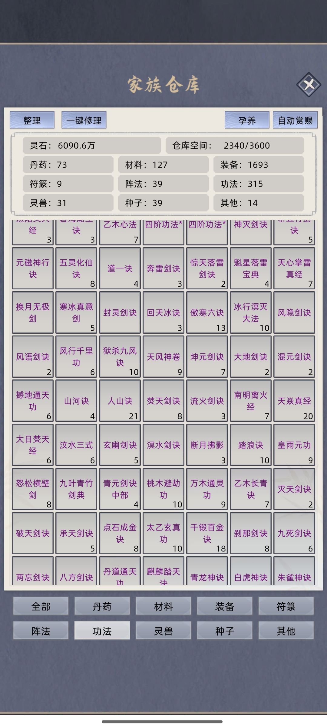 大佬们怎么配功法啊 6