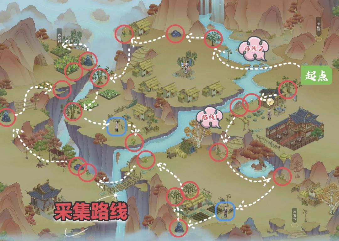 村外资源点采集路线 2