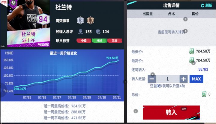 《美职篮巅峰对决》8月历史卡池预测/篮网杜可速抛/时刻返场截图