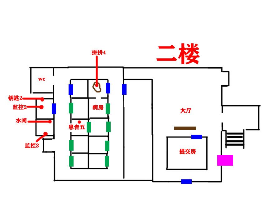 异环★无名医院简易地图 2