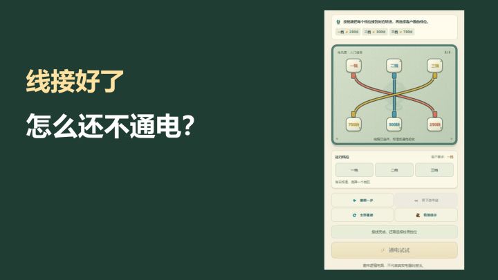 三条线接好了,为什么还不能通电?截图