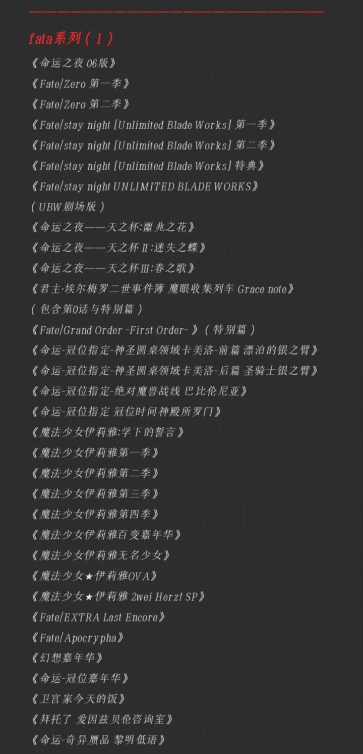 这是我未来一年的补番顺序表截图