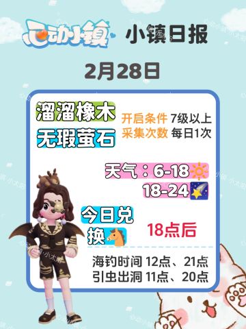 心动小镇2月28日萤石溜溜橡木位置兑换码