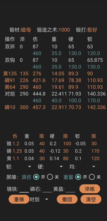 修订版二重铸磁母精铜极限伤害加速对剑