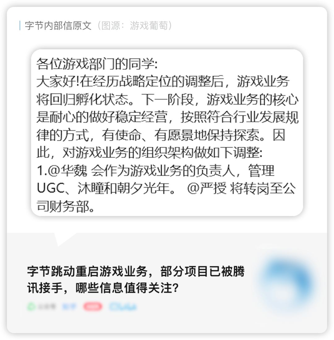 「杂谈」字节游戏又活了? 2