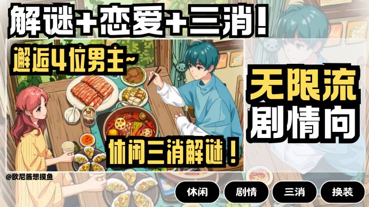 小众佳作 | 无限流~剧情解谜➕恋爱养成➕三消合成❗四位男主~超治愈截图