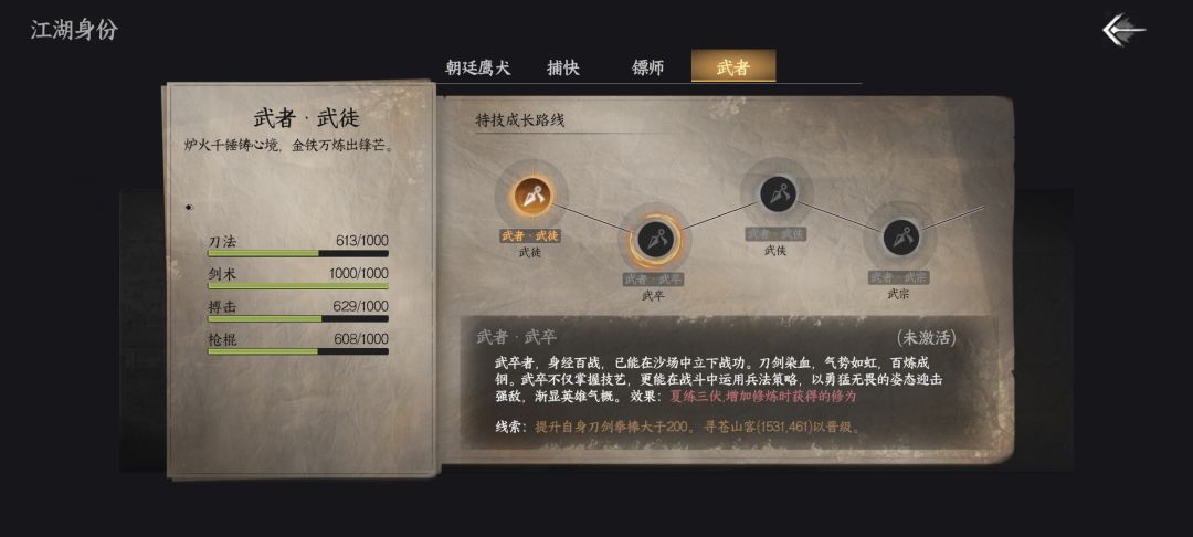 武者身份升不了是bug么? 2
