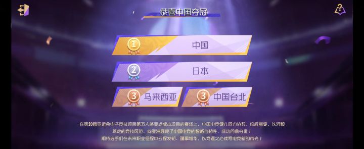 第五人格亚运会中国队第一截图