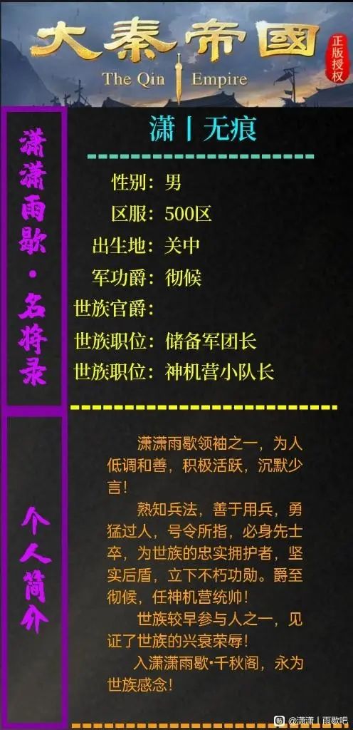 《潇潇雨歇》氏族录 7