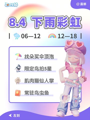 8月4日 下雨天彩虹 必做攻略 朵朵位置