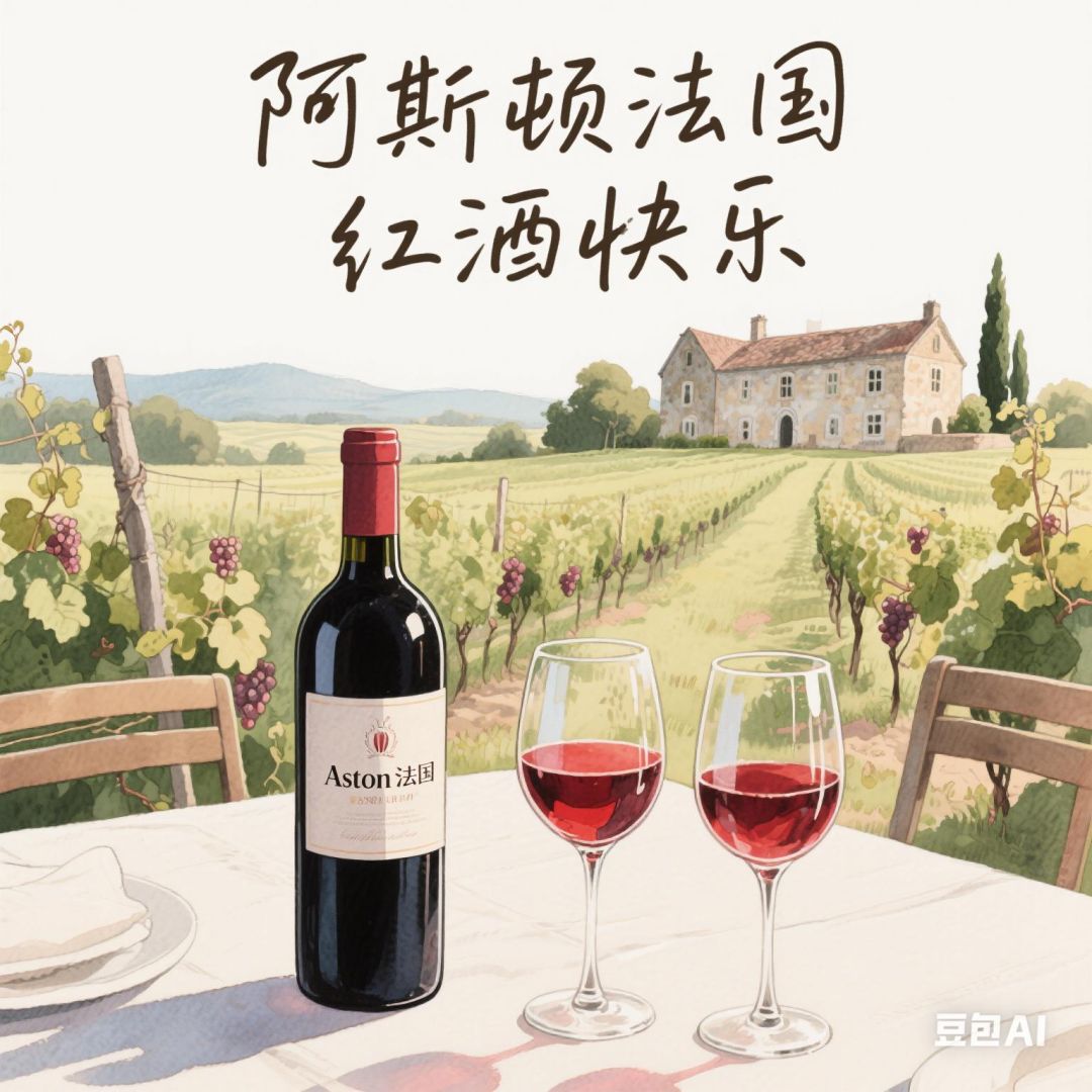 阿斯顿法国红酒快乐。 1