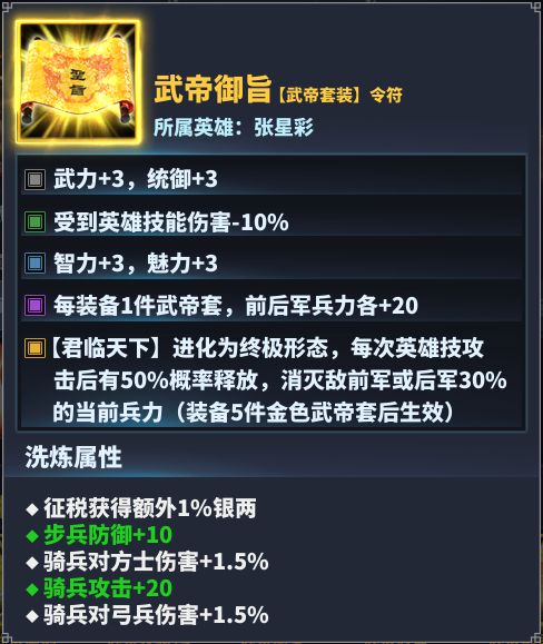 核心套装 1.武帝套装 2