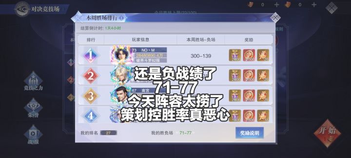 4月竞技场结束,71-77截图