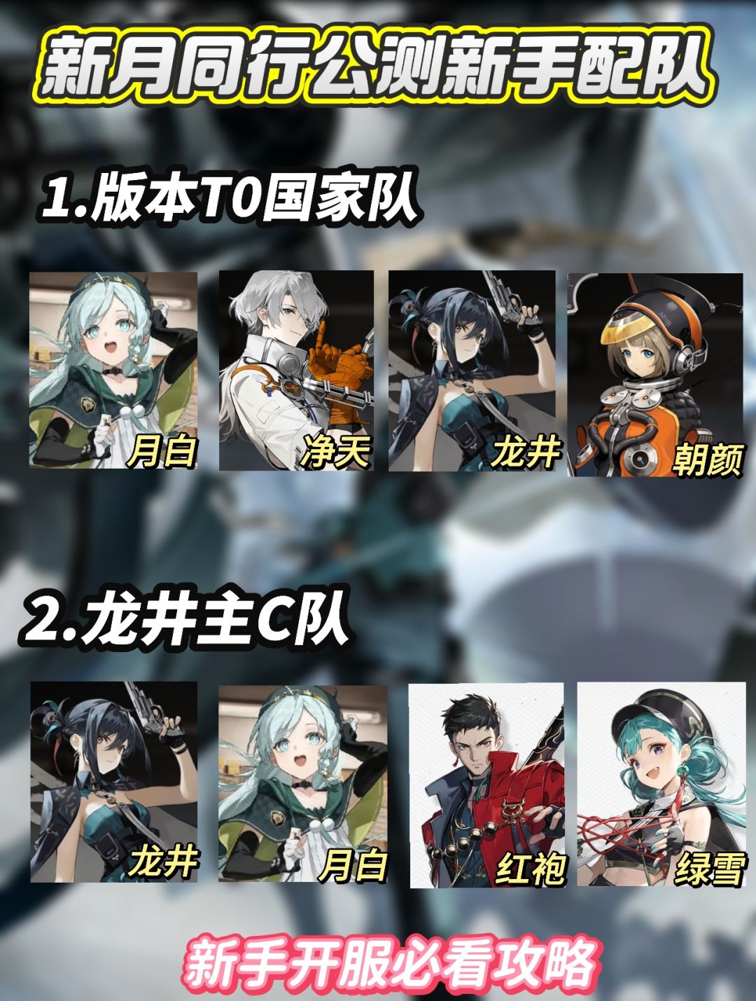 新月同行｜公测角色强度排行及新手配队 2
