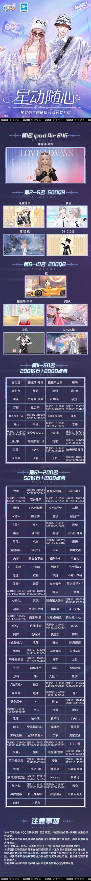 活动开奖丨星动随心-星穿搭主题穿搭活动获奖名单公示
