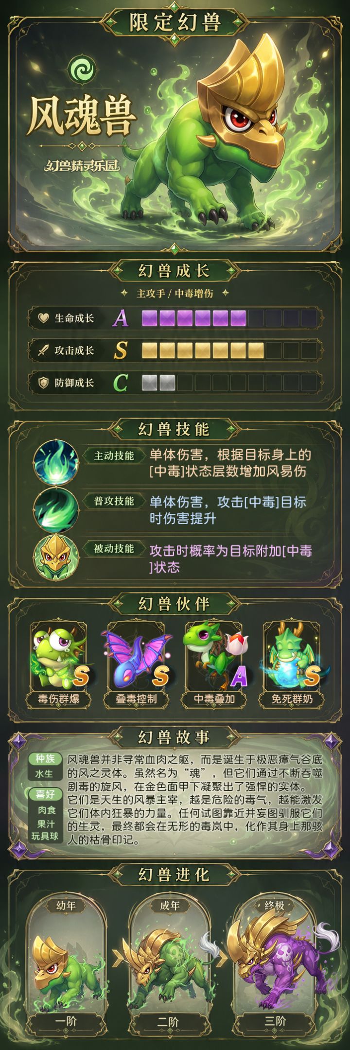 幻兽精灵图鉴 | 限定幻兽◆主宰剧毒风暴的狂暴之魂·风魂兽截图