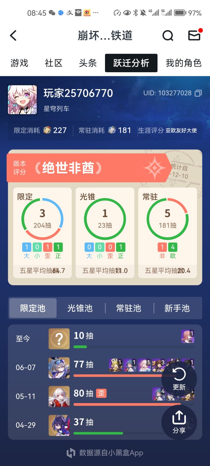 “绝世非酋”截图