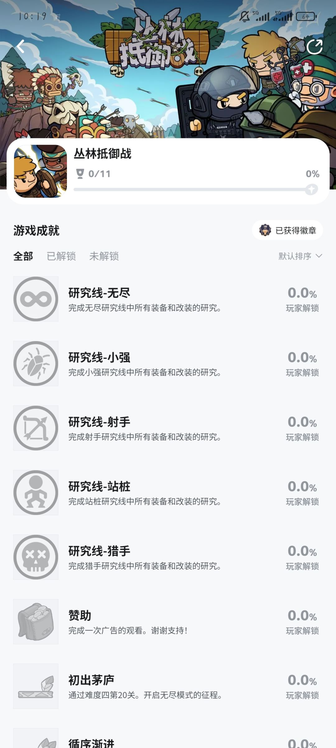 《丛林抵御战》11成就 2
