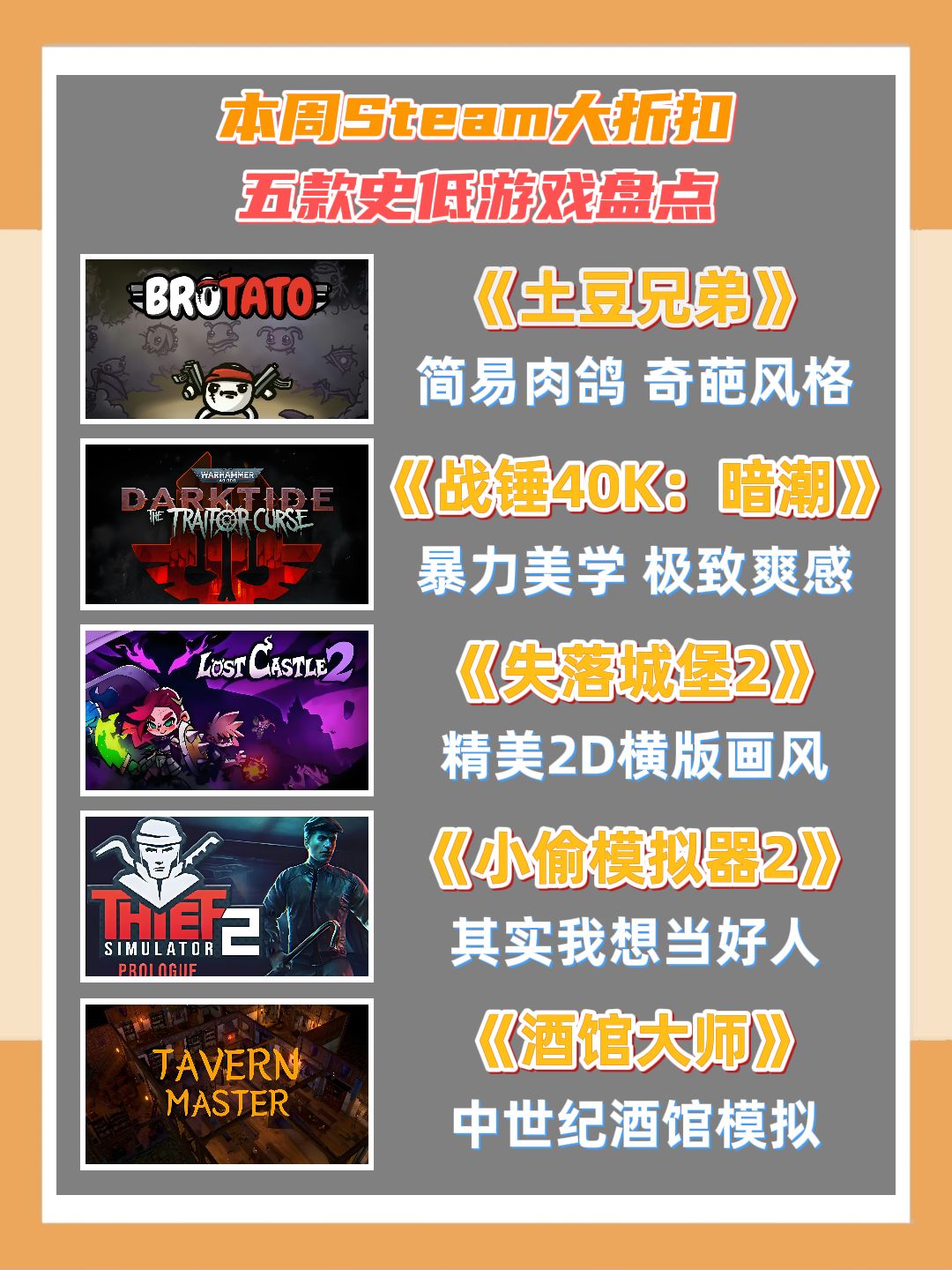 真就晚买享折扣?本周Steam史低游戏盘 1
