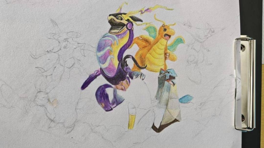 绘画小快龙合体照 2
