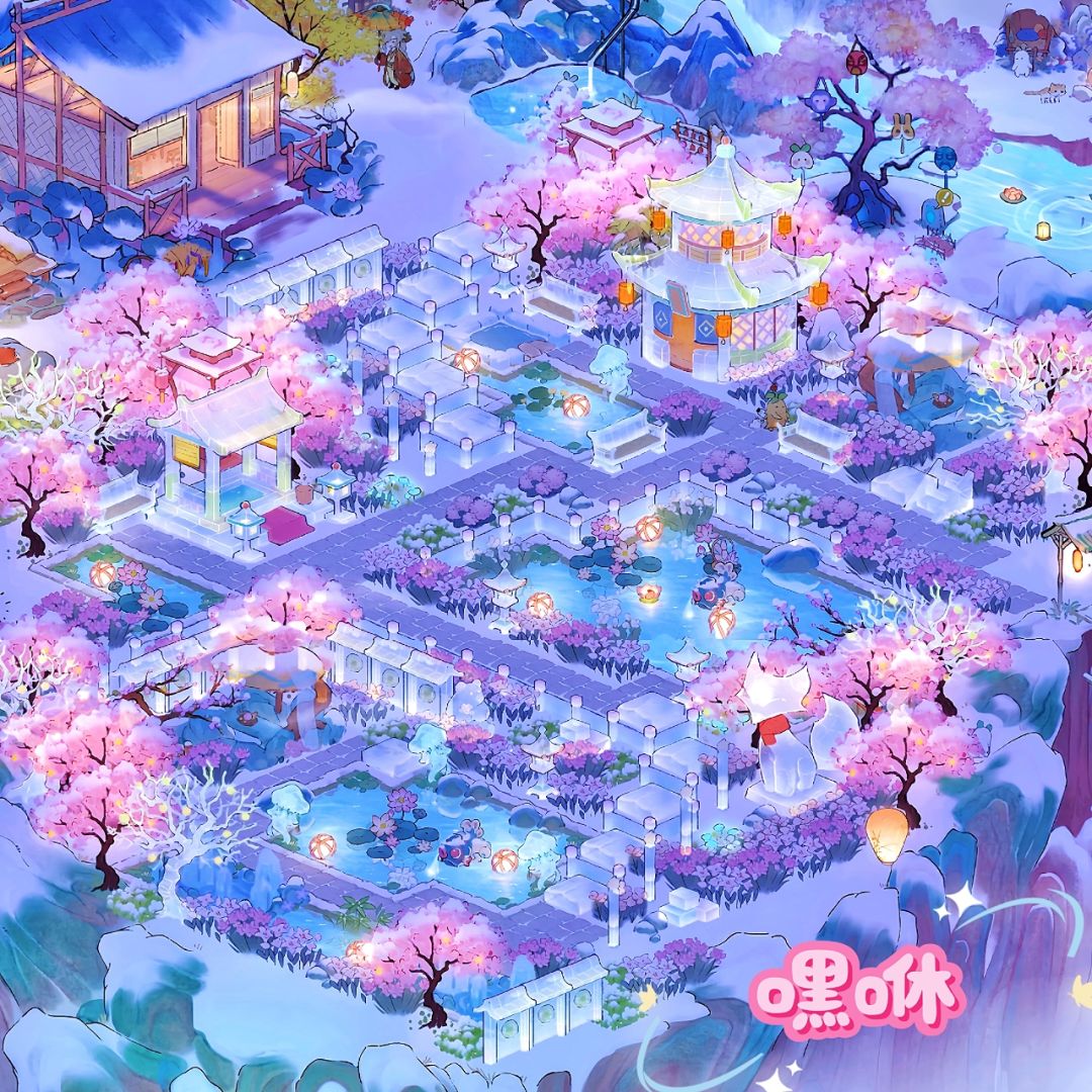 桃源|超美粉色雪景城堡 1