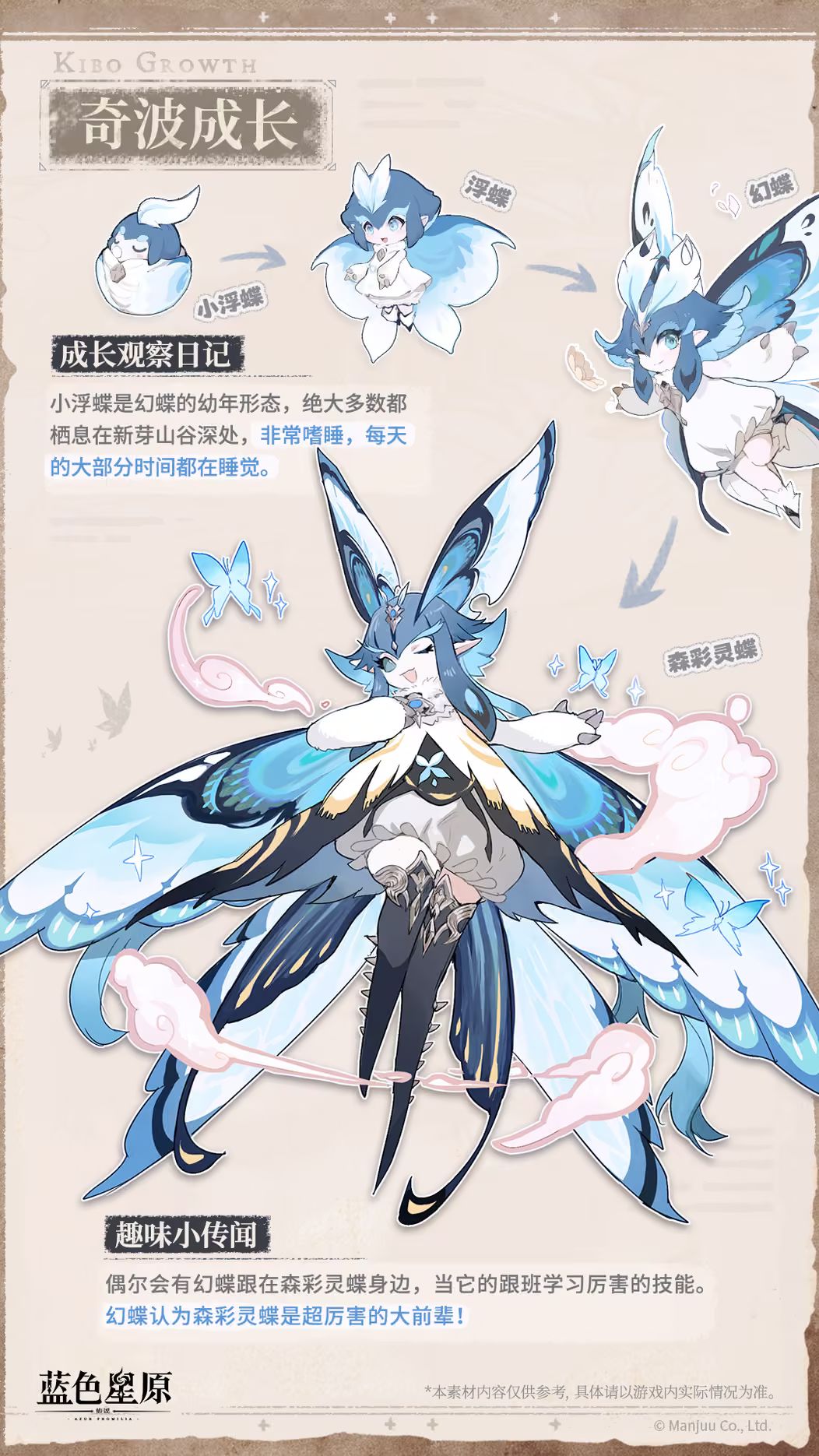 蓝原森彩灵蝶图鉴曝光,玩家直呼老婆 1