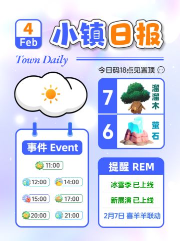 2月4日小镇日报溜溜木萤石 兑换码 每日更