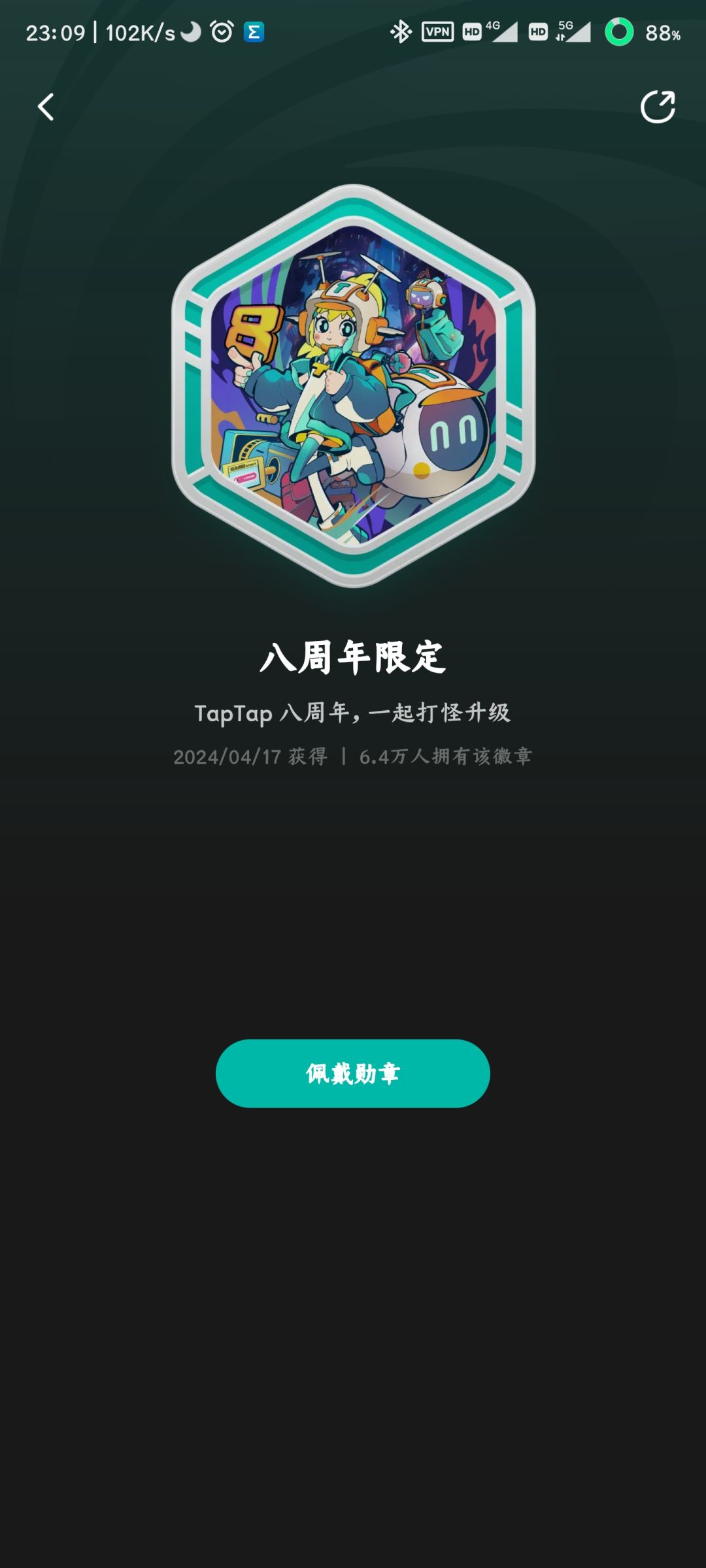 为什么从二周年到七周年的纪念徽章 8