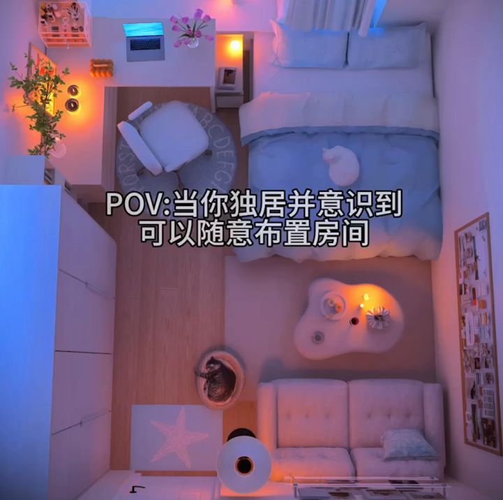 当你独居并意识到可以随意布置房间截图