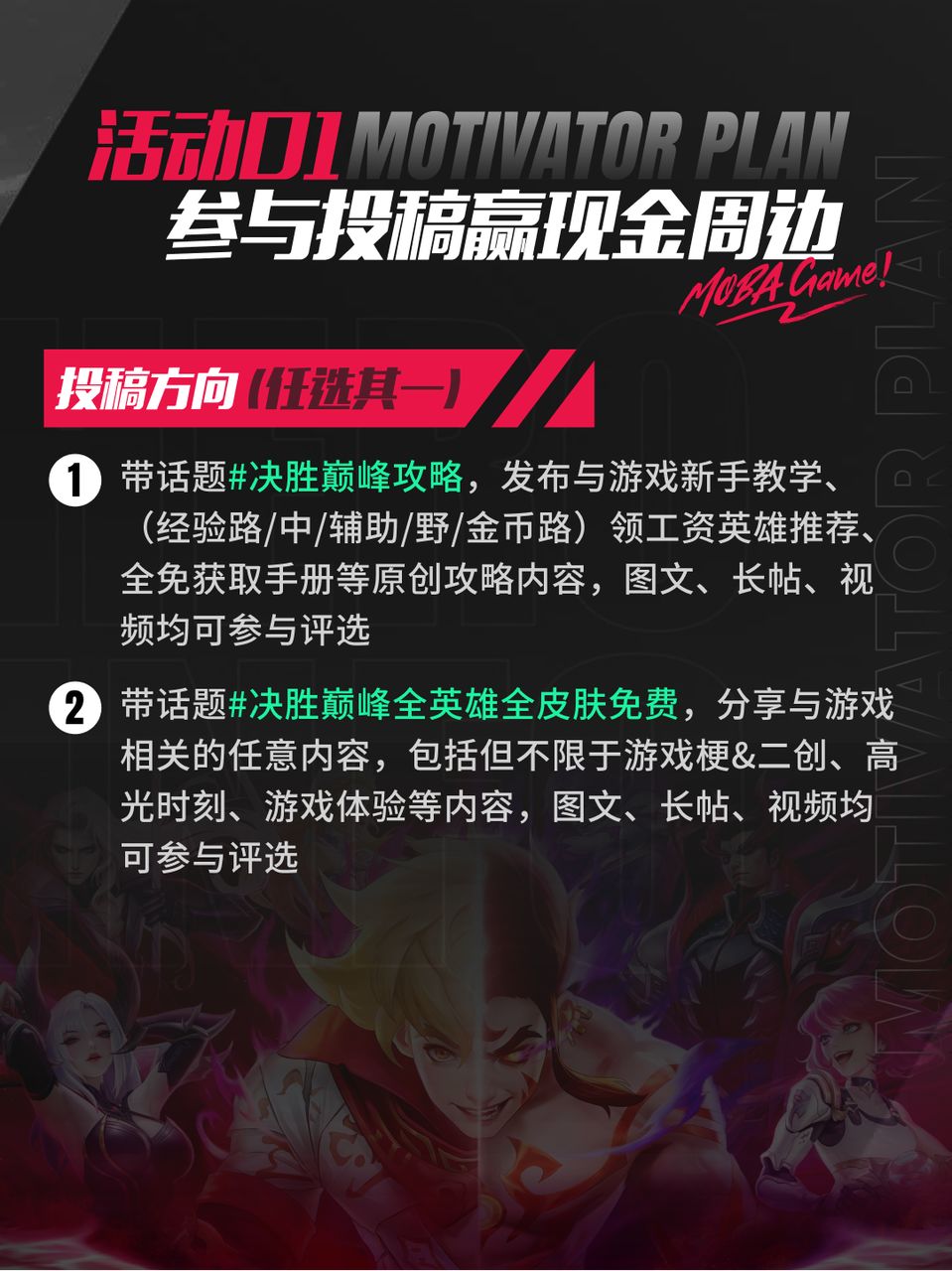 已开奖|决胜巅峰创作激励 参与赢现金&周边 2