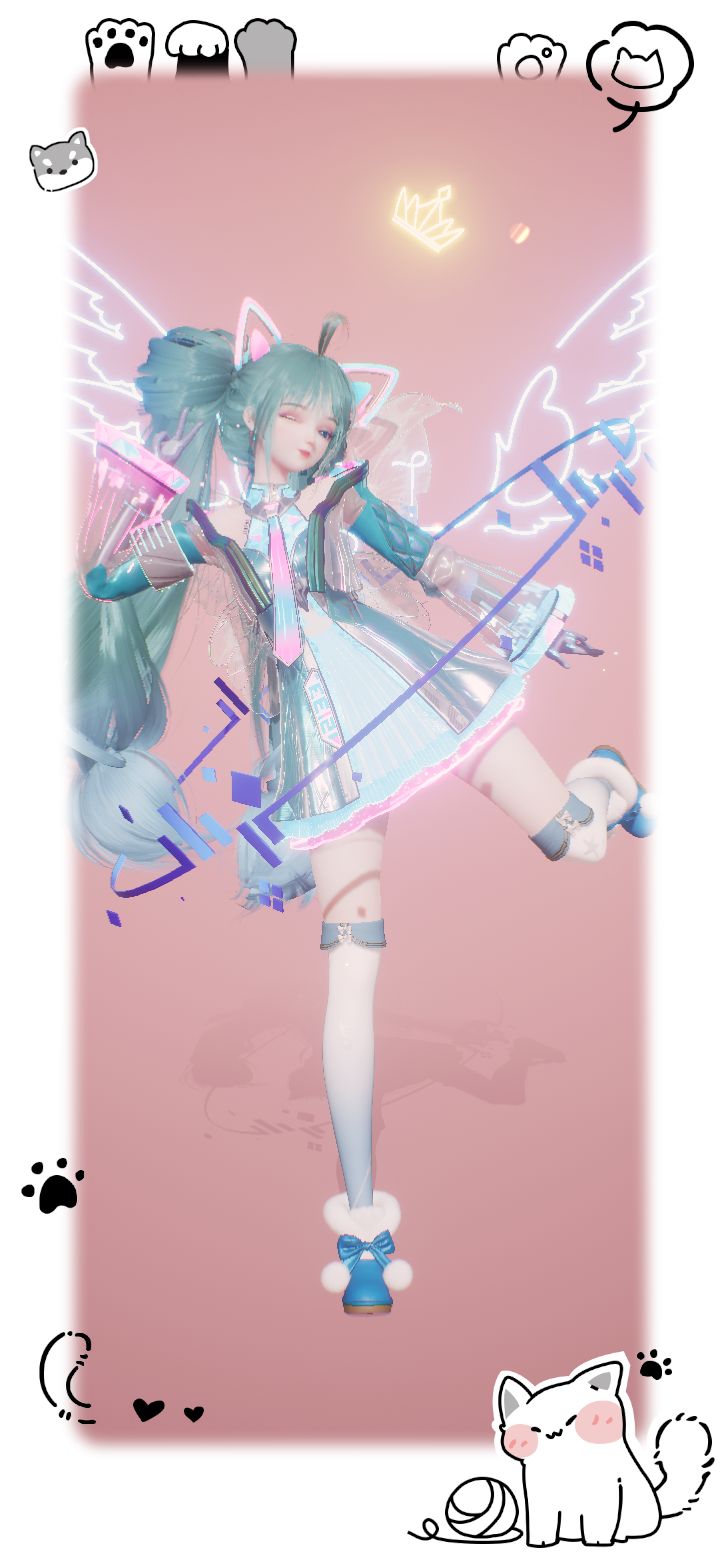 我直接在以闪cos初音未来!截图