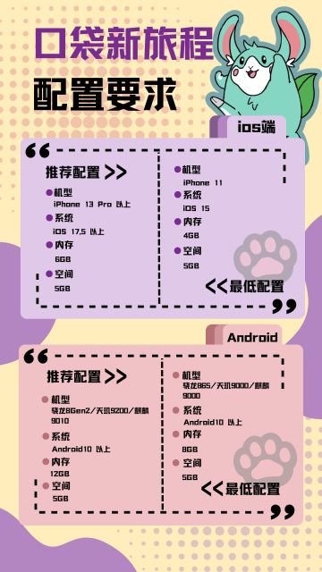 【配置要求】口袋新旅程配置要求