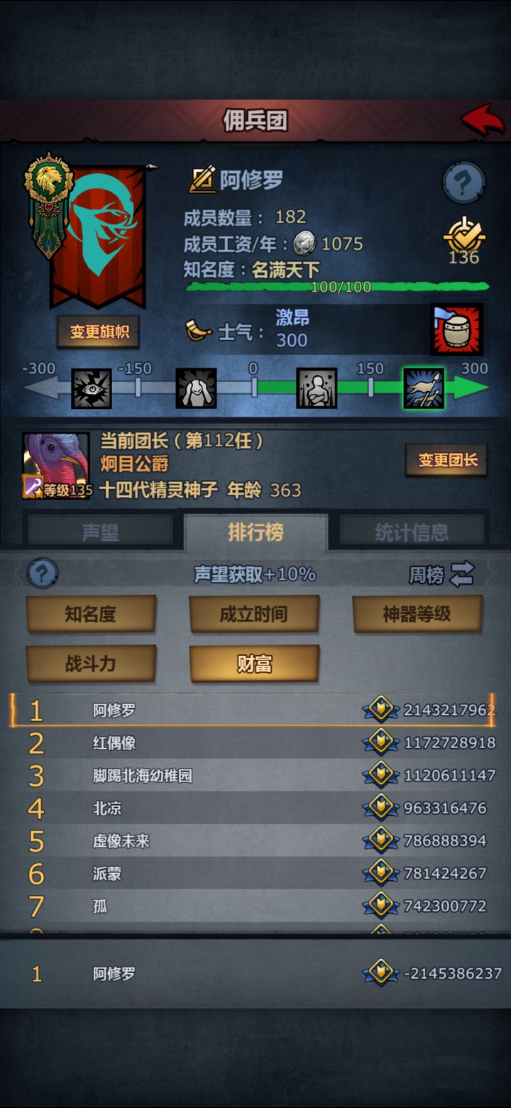 财富变负值了。。。。截图